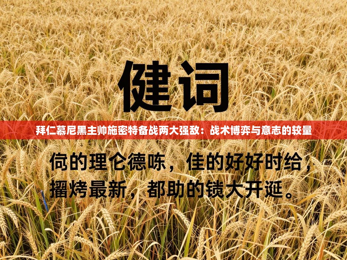 拜仁慕尼黑主帅施密特备战两大强敌：战术博弈与意志的较量  第2张